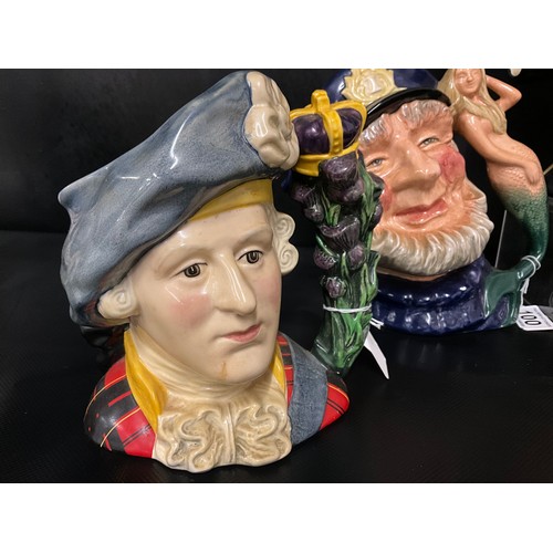 100 - 5 ROYAL DOULTON LARGE TOBY JUGS TO INCLUDE DARTAGNAN (2ND), GEORGE WASHINGTON (2ND), THE POACHER (2N... 