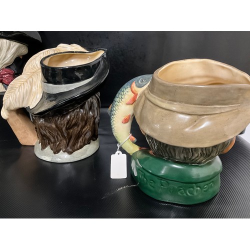 100 - 5 ROYAL DOULTON LARGE TOBY JUGS TO INCLUDE DARTAGNAN (2ND), GEORGE WASHINGTON (2ND), THE POACHER (2N... 