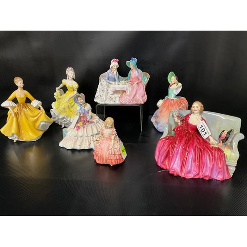 101 - 7 X ROYAL DOULTON FIGURES - ALL FOR RESTORATION