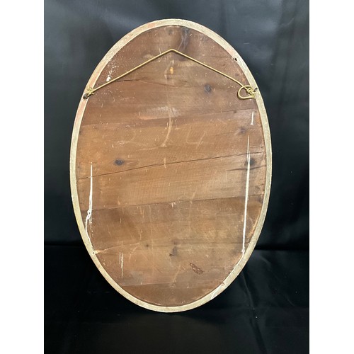 103 - VINTAGE GILT FRAMED OVAL WALL MIRROR L31