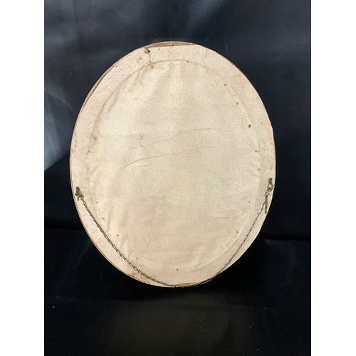 104 - EDWARDIAN GILT FRAMED OVAL WALL MIRROR A/F 23