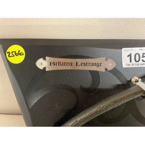 105 - HARRY POTTER WALL PLAQUE L45CM X 19CM BELLASTRIX LESTRANGE WAND AND MASK