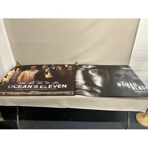 110 - 2 FILM POSTERS OCEANS ELEVEN AND WOMEN IN BLACK. ***BRASS NOT INCLUDED