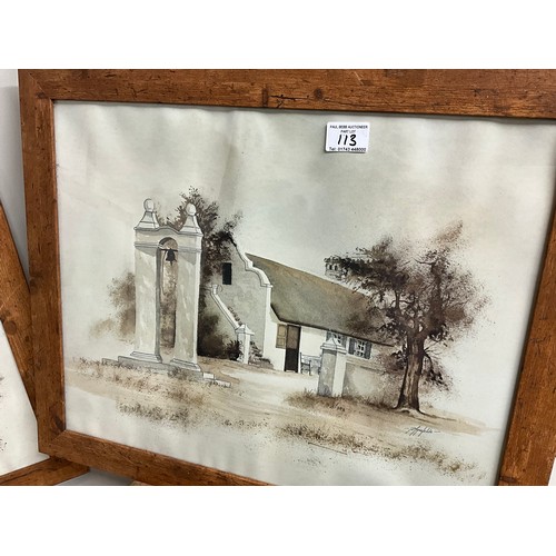 113 - 3 MODERN FRAMED PAINTINGS BY J MANELFELDT