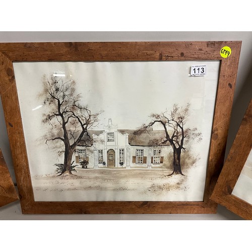 113 - 3 MODERN FRAMED PAINTINGS BY J MANELFELDT