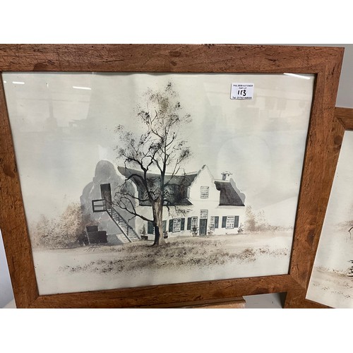 113 - 3 MODERN FRAMED PAINTINGS BY J MANELFELDT