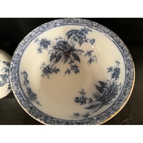 114 - VICTORIAN FLO BLUE DOULTON PERTH PATTERN JUG & BOWL