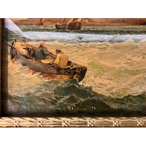 116 - GILT FRAMED SEASCAPE OILOGRAPH 21 X 17