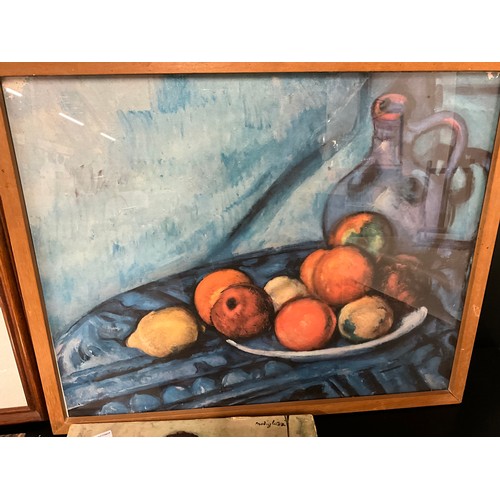 117 - OAK FRAMED MIRROR ANDY QTY PICTURES