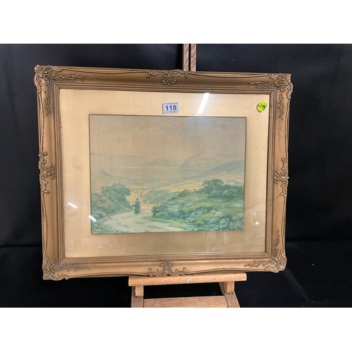 118 - GILT FRAMED PICTURE MOUNTAIN SCENE 24