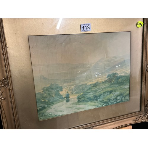 118 - GILT FRAMED PICTURE MOUNTAIN SCENE 24