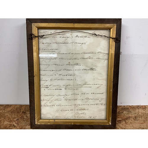 121 - 3 VINTAGE OAK FRAMED PHOTOGRAPHS AND A FRAMED BAPTISM CERTIFICATE DATED 1920