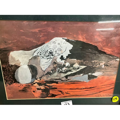 123 - FRAMED ABSTRACT ART PICTURE 16 X 14