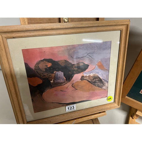 123 - FRAMED ABSTRACT ART PICTURE 16 X 14