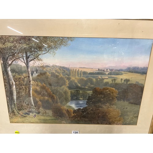 128 - FRANCIS GEORGE COLERIDGE BRITISH ARTIST 1840-1925 GILT FRAMED WATERCOLOUR COUNTRYSIDE SCENE SIGNED F... 