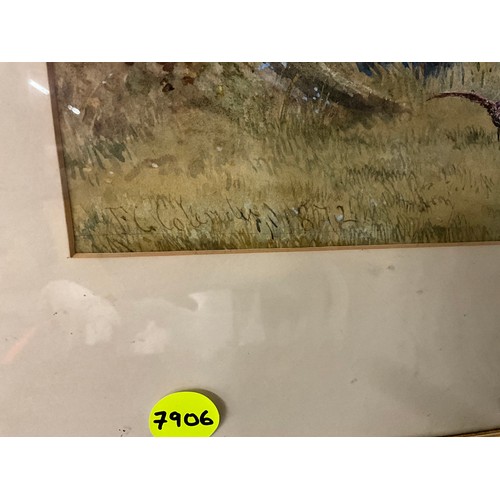 128 - FRANCIS GEORGE COLERIDGE BRITISH ARTIST 1840-1925 GILT FRAMED WATERCOLOUR COUNTRYSIDE SCENE SIGNED F... 