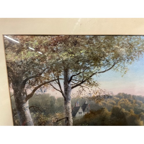 128 - FRANCIS GEORGE COLERIDGE BRITISH ARTIST 1840-1925 GILT FRAMED WATERCOLOUR COUNTRYSIDE SCENE SIGNED F... 
