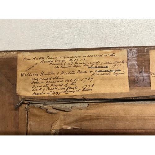 129 - GILT FRAMED OIL PAINTING OF POSSIBLY JOHN HALL WITH GUN DOG AND SHOTGUN 36