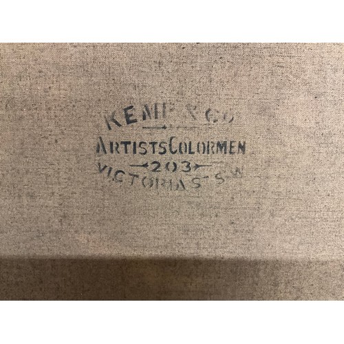 129 - GILT FRAMED OIL PAINTING OF POSSIBLY JOHN HALL WITH GUN DOG AND SHOTGUN 36