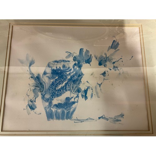 134 - ORNATE GILT FRAMED WALL MIRROR AND QTY OF PICTURES