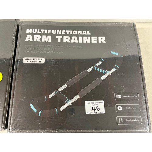 146 - 2 NEW BOXED MULTI FUNCTIONAL ARM TRAINERS