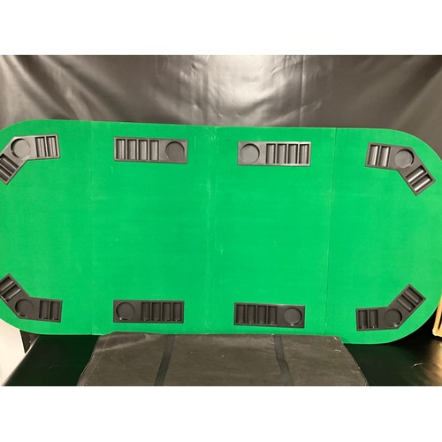 148 - POKERTABLE IN CASE, BOX OF BOOKS & JIGSAWS, BOX OF CUDDLY TOYS AND SHARP GHETTOBLASTER