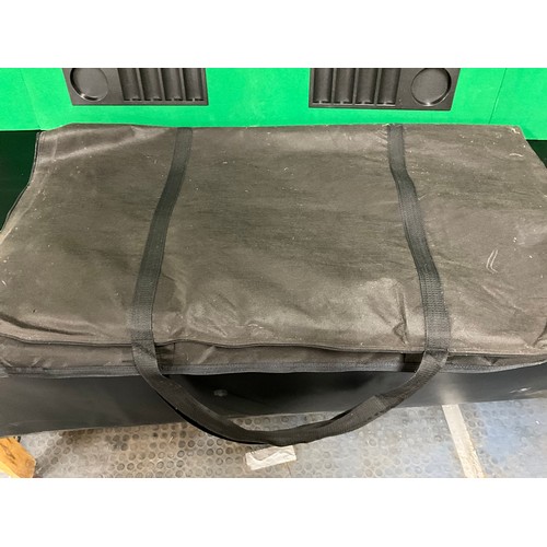 148 - POKERTABLE IN CASE, BOX OF BOOKS & JIGSAWS, BOX OF CUDDLY TOYS AND SHARP GHETTOBLASTER