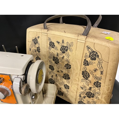 166 - VINTAGE ELECTRIC SEWING IN CASE WITH ATTACHMENTS AND JONES ELECTRIC SEWING MACHINE IN CASE