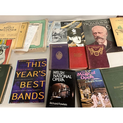 167 - BOX OF SHEET MUSIC ETC