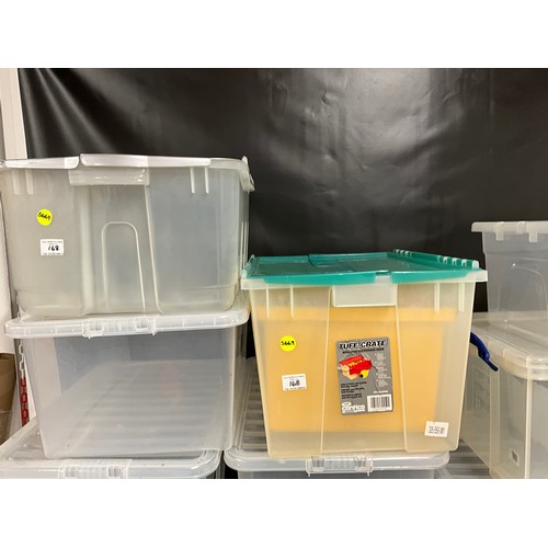 168 - QTY OF PLASTIC STORAGE CONTAINERS WITH LIDS