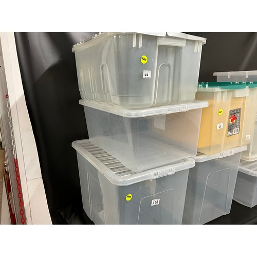 168 - QTY OF PLASTIC STORAGE CONTAINERS WITH LIDS