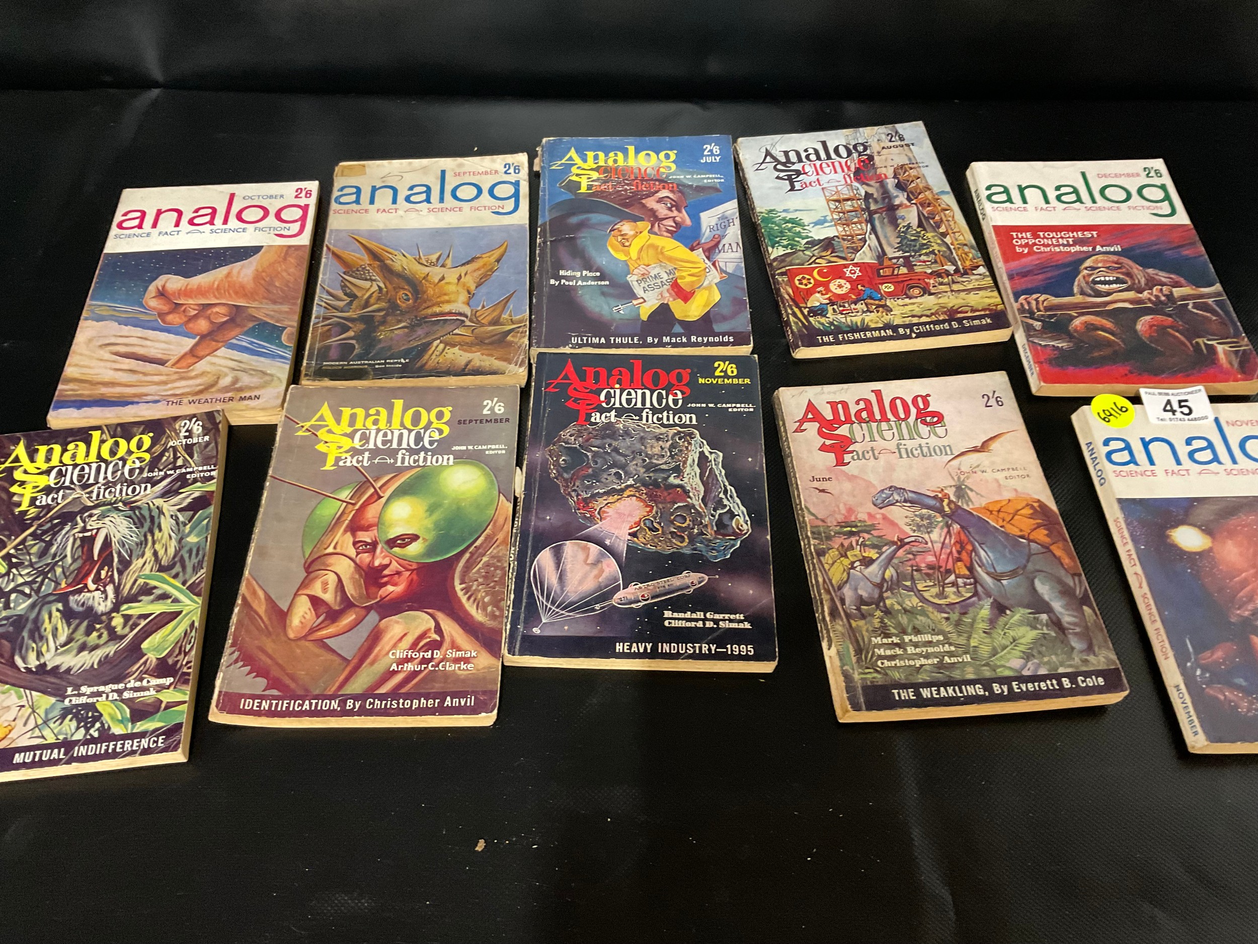 10 VINTAGE ANALOG SCIENCE FICTON BOOKS (1961)