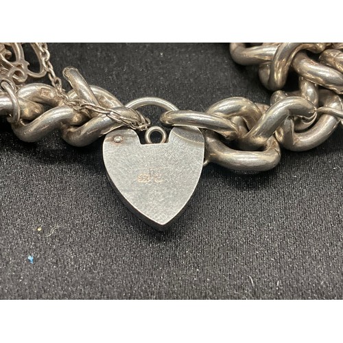6 - HALLMARKED SILVER CHARM BRACELET WITH 9 SILVER & WHITE METAL CHARMS W68.6G - LOCKET IS ENGLISH HALLM... 
