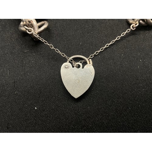 18 - HALLMARKED SILVER CHARM BRACELET WITH 11 SILVER CHARMS W68.3G - CHAIN & LOCKET ENGLISH HALLMARK