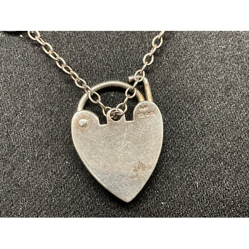 22 - HALLMARKED SILVER CHARM BRACELET WITH 6 SILVER CHARMS W54G - SAFETY CHAIN IS NOT SILVER, LOCKET & CH... 