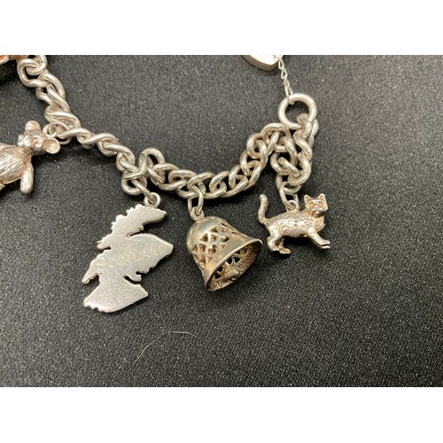 32 - 2 SILVER CHARM BRACELETS (TESTED) WITH A TOTAL OF 23 SILVER & WHITE METAL CHARMS TW71.3G
CLASP ON ON... 