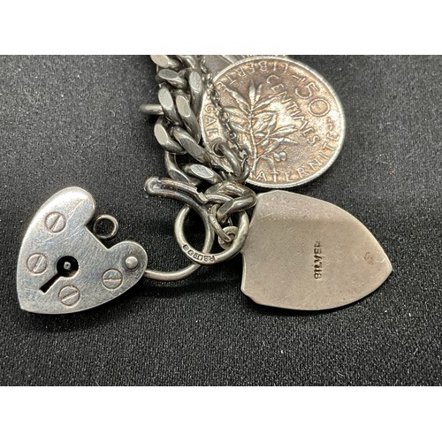 36 - 2 SILVER CHARM BRACELETS (TESTED) WITH A TOTAL OF 26 SILVER & WHITE METAL CHARMS W91.6G
1 BRACELET H... 