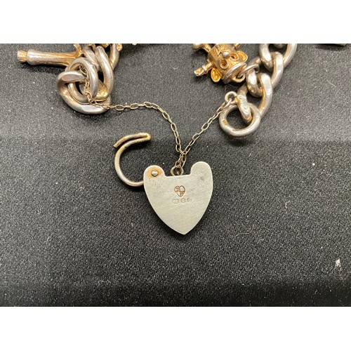 45 - 2 SILVER CHARM BRACLETS (TESTED) WITH A TOTAL OF 24 SILVER CHARMS TW83.7G
1 BRACELET HAS ENGLISH HAL... 