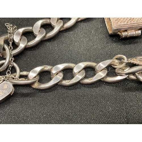 51 - 2 SILVER CHARM BRACELETS (TESTED) WITH A TOTAL OF 12 SILVER & WHITE METAL CHARMS TW62.4G - 1 CLASP I... 