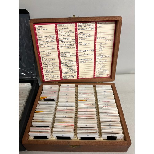 133 - 3 CASES OF VINTAGE SLIDES AND JEWELLRY BOX OF PHOTOS ETC