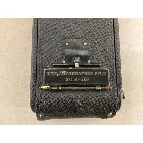 121 - 2 X VINTAGE LEATHER CASED KODAK CAMERAS