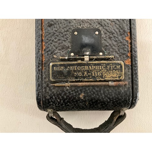 121 - 2 X VINTAGE LEATHER CASED KODAK CAMERAS