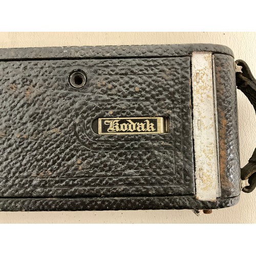121 - 2 X VINTAGE LEATHER CASED KODAK CAMERAS