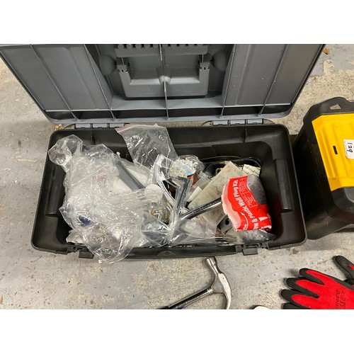 129 - 2 TOOL BOXES TO INCLUDE HARDWARE AND TOOLS