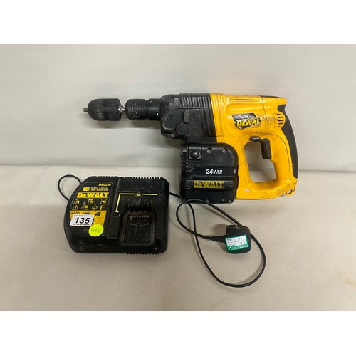 135 - DEWALT 24V RECHARGE HAMMER DRILL WITH CHARGING STATION