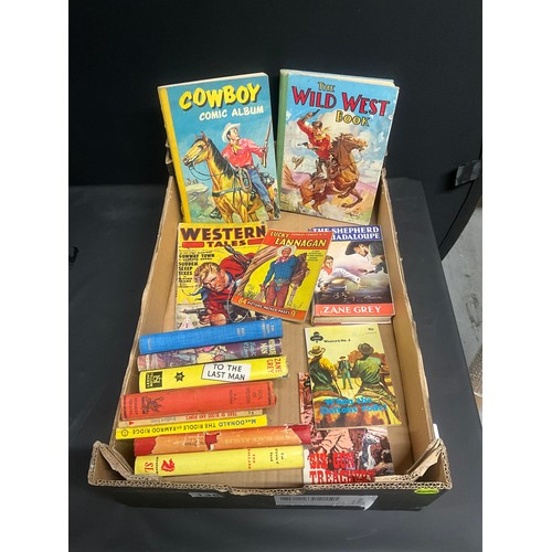 138 - BOX OF CHILDRENS BOOKS TO INCLUDE ZANE GRAY ETC