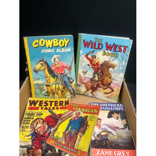 138 - BOX OF CHILDRENS BOOKS TO INCLUDE ZANE GRAY ETC