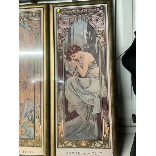 143 - SET OF 4 GILT FRAMED FRENCH LADY PRINTS BY MUCHA 42