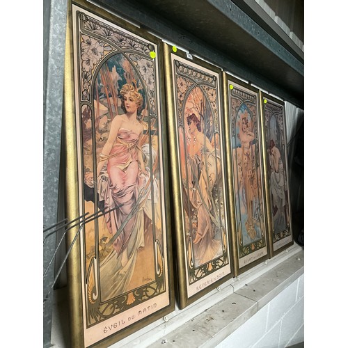 143 - SET OF 4 GILT FRAMED FRENCH LADY PRINTS BY MUCHA 42