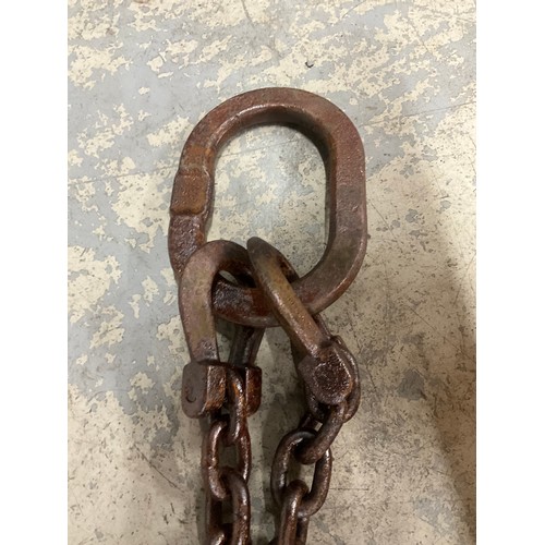 144 - VINTAGE HEAVY DUTY LIFTING CHAINS